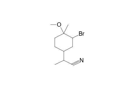 2-(3-Bromo-4-methoxy-4-methylcyclohexyl)propionitrile