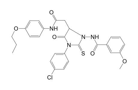 N-[3-(4-chlorophenyl)-4-keto-5-[2-keto-2-(4-propoxyanilino)ethyl]-2-thioxo-imidazolidin-1-yl]-3-methoxy-benzamide