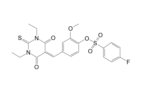 4-Fluoro-benzenesulfonic acid 4-(1,3-diethyl-4,6-dioxo-2-thioxo-tetrahydro-pyrimidin-5-ylidenemethyl)-2-methoxy-phenyl ester