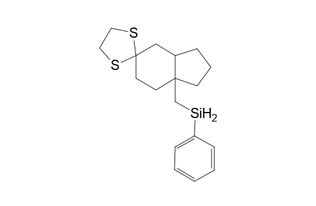 6-[(Phenylsilyl)methyl]-cis-bicyclo[4.3.0]nonane-3-one, dithioethane acetal