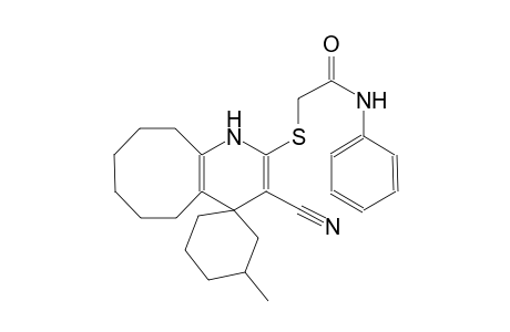 2-((3'-cyano-3-methyl-5',6',7',8',9',10'-hexahydro-1'H-spiro[cyclohexane-1,4'-cycloocta[b]pyridin]-2'-yl)thio)-N-phenylacetamide