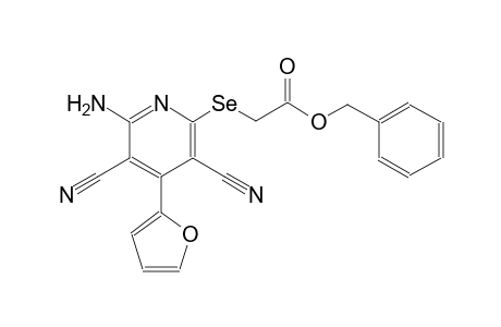 acetic acid, [[6-amino-3,5-dicyano-4-(2-furanyl)-2-pyridinyl]seleno]-, phenylmethyl ester