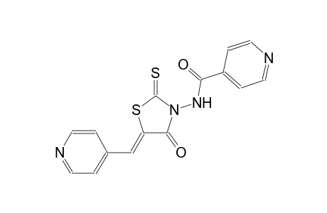 N-[(5Z)-4-oxo-5-(4-pyridinylmethylene)-2-thioxo-1,3-thiazolidin-3-yl]isonicotinamide