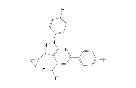 1H-pyrazolo[3,4-b]pyridine, 3-cyclopropyl-4-(difluoromethyl)-1,6-bis(4-fluorophenyl)-