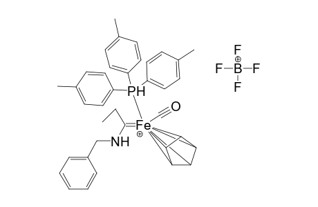 (RS)-[(.eta.(5)-cyclopentadienylironcarbonyl{tri(p-tolyl)phosphorine}{ethyl(N-benzylamino)methylene}] tetafluoroboranium complex