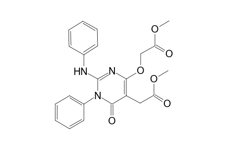 (4-methoxycarbonylmethoxy-6-oxo-1-phenyl-2-phenylamino-1,6-dihydro-pyrimidin-5-yl)-acetic acid methyl ester