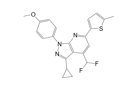 1H-pyrazolo[3,4-b]pyridine, 3-cyclopropyl-4-(difluoromethyl)-1-(4-methoxyphenyl)-6-(5-methyl-2-thienyl)-
