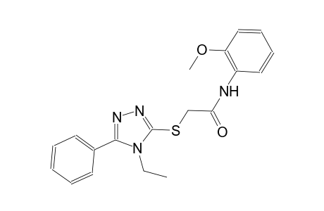 2-[(4-ethyl-5-phenyl-4H-1,2,4-triazol-3-yl)sulfanyl]-N-(2-methoxyphenyl)acetamide