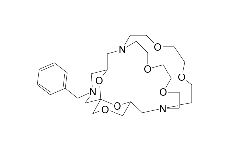 1,10-Diaza-1,10-(3,6-dioxacycloocta)-4,7,13,15-tetraoxa-12,14-(methanoxymethano)-14-16-[methano(N-benzylaza)methano]cycloheptadecane