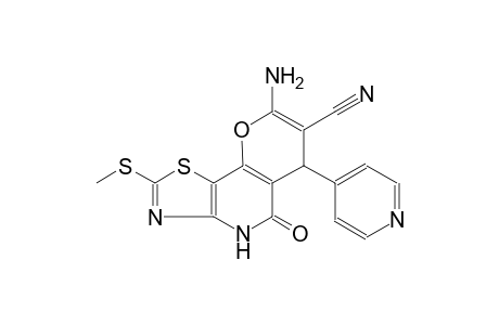 5H-pyrano[2,3-d]thiazolo[4,5-b]pyridine-7-carbonitrile, 8-amino-4,6-dihydro-2-(methylthio)-5-oxo-6-(4-pyridinyl)-