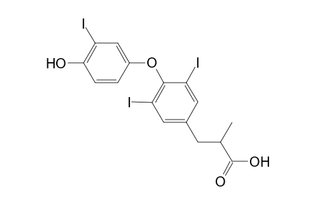.beta.-[4-(3'-iodo-4'-hydroxyphenoxy)-3,5-diiodophenyl].alpha.-methylpropionic acid (.alpha.-methyl-3,5,3'-triiodothyropropionic acid, m-triprop XI)