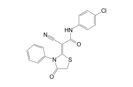 (2Z)-N-(4-Chlorophenyl)-2-cyano-2-(4-oxo-3-phenyl-thiazolidin-2-ylidene)acetamide