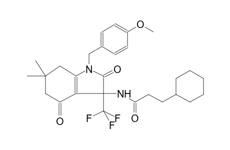 3-cyclohexyl-N-[1-(4-methoxybenzyl)-6,6-dimethyl-2,4-dioxo-3-(trifluoromethyl)-2,3,4,5,6,7-hexahydro-1H-indol-3-yl]propanamide