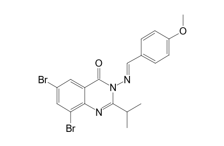 6,8-bis(bromanyl)-3-[(E)-(4-methoxyphenyl)methylideneamino]-2-propan-2-yl-quinazolin-4-one
