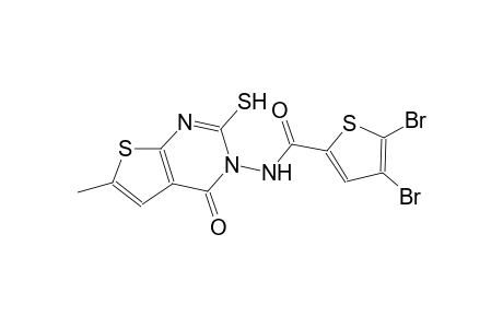 4,5-dibromo-N-(6-methyl-4-oxo-2-sulfanylthieno[2,3-d]pyrimidin-3(4H)-yl)-2-thiophenecarboxamide