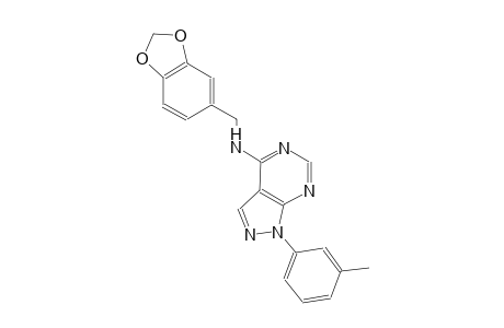 1H-pyrazolo[3,4-d]pyrimidin-4-amine, N-(1,3-benzodioxol-5-ylmethyl)-1-(3-methylphenyl)-
