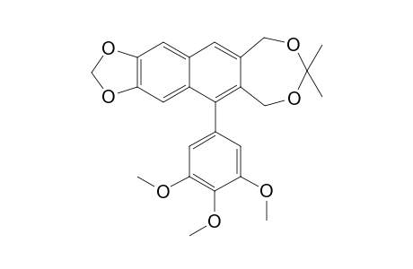 3,3-Dimethyl-8,9-methylenedioxy-6,11-epoxy-6-(3,4,5-trimethoxyphenyl)-[1,3]-dioxaepino[5,6-b]naphthalene