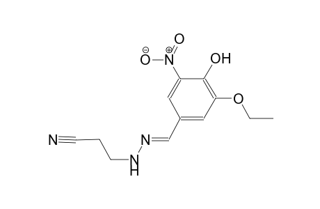 3-[(2E)-2-(3-ethoxy-4-hydroxy-5-nitrobenzylidene)hydrazino]propanenitrile