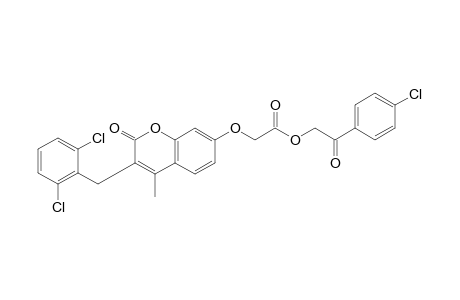 {[3-(2,6-dichlorobenzyl)-4-methyl-2-oxo-2H-1-benzopyran-7-yl]oxy}acetic acid, p-chlorophenacyl ester