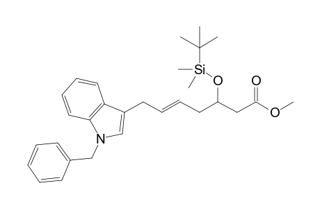 Methyl 7-(1'-benzyl-1H-indol-3'-yl)-3-[(t-butyldimethylsilyl)oxy]-5-heptenoate
