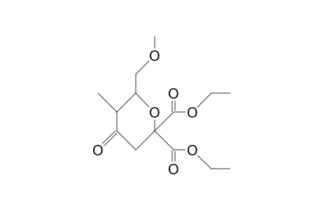 (5R*,6S*)-6-Methoxymethyl-5-methyl-tetrahydro-4H-pyran-4-one-2,2-dicarboxylic acid, diethyl ester