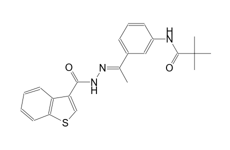 N-{3-[(1E)-N-(1-benzothien-3-ylcarbonyl)ethanehydrazonoyl]phenyl}-2,2-dimethylpropanamide