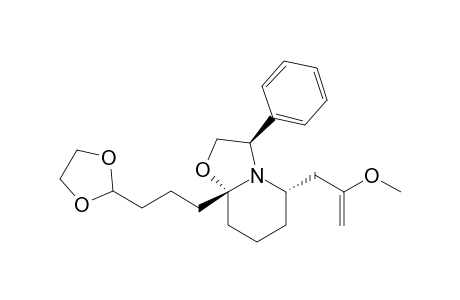 7-Phenyl-1-(1,3-dioxolano-2-propyl)-5-(2-methoxyprop-2-en-1-yl)piperidino[2,1-b]oxazolidine