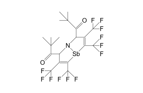 5-Aza-2,3,7,8-tetrakis(trifluoromethyl)-4,6-bis(2,2-dimethyl-1-oxo-propyl)-1-stiba-bicyclo(3.3.0)octa-2,7-diene