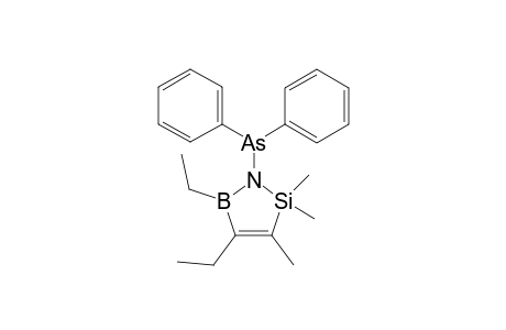 N-diphenylarsino-4,5-diethyl-2,5-dihydro-2,2,3-trimethyl-1,2,5-azasilaborol]