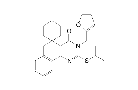 3-(furan-2-ylmethyl)-2-(isopropylthio)-3H-spiro[benzo[h]quinazoline-5,1'-cyclohexan]-4(6H)-one