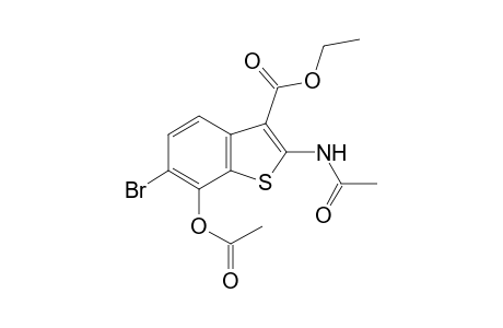 Benzo[b]thiophene-3-carboxylic acid, 7-acetoxy-2-acetylamino-6-bromo-, ethyl ester