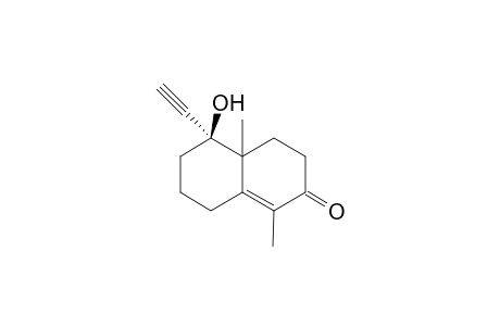 (+-)-1,4a.beta.-Dimethyl-5-alpha.-ethynyl-5.beta.-hydroxy-4,4a,5,6,7,8-hexahydronaphthalen-2(3H)-one