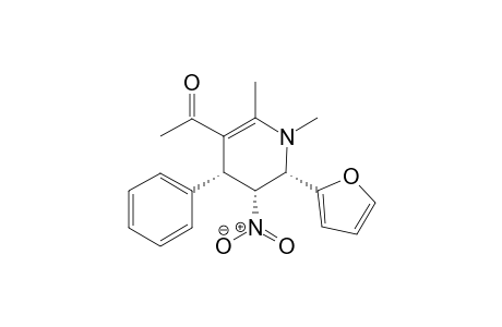 1-((4R,5R,6S)-6-(furan-2-yl)-1,2-dimethyl-5-nitro-4-phenyl-1,4,5,6-tetrahydropyridin-3-yl)ethanone
