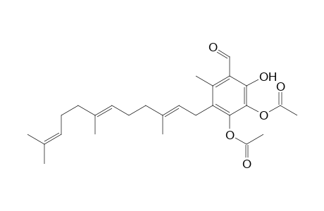 Benzaldehyde, 3,4-bis(acetyloxy)-2-hydroxy-6-methyl-5-(3,7,11-trimethyl-2,6,10-dode catrienyl)-, (E,E)-