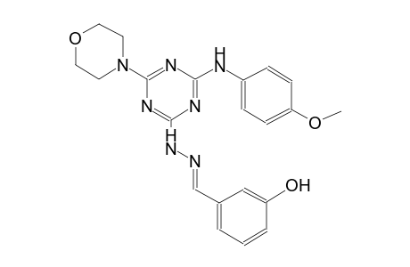 benzaldehyde, 3-hydroxy-, [4-[(4-methoxyphenyl)amino]-6-(4-morpholinyl)-1,3,5-triazin-2-yl]hydrazone