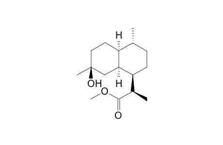 2-(7.beta.-Hydroxy-4,7-dimethyl-(1.alpha.-H),2,3,(4.beta.-H),(4a.alpha.-H)-5,6,7,8,(8a.alpha.-H)-decahydronaphrhalen-1-yl)propionic acid methyl ester