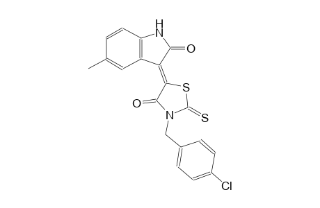 (3Z)-3-[3-(4-chlorobenzyl)-4-oxo-2-thioxo-1,3-thiazolidin-5-ylidene]-5-methyl-1,3-dihydro-2H-indol-2-one