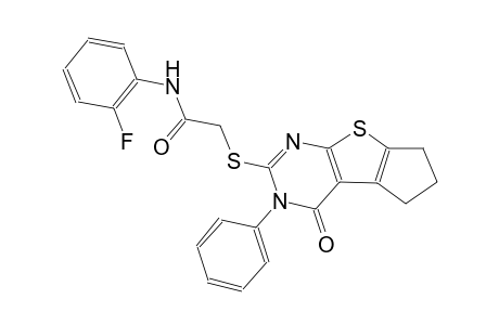acetamide, N-(2-fluorophenyl)-2-[(3,5,6,7-tetrahydro-4-oxo-3-phenyl-4H-cyclopenta[4,5]thieno[2,3-d]pyrimidin-2-yl)thio]-