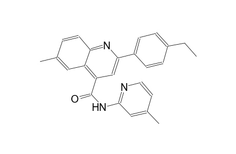 2-(4-ethylphenyl)-6-methyl-N-(4-methyl-2-pyridinyl)-4-quinolinecarboxamide