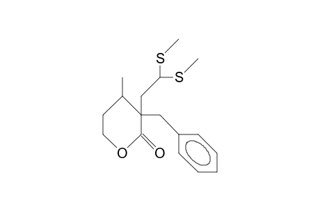 trans-2-Benzyl-2-(2,2-bis[methylthio]-ethyl)-3-methyl-5-pentanolide