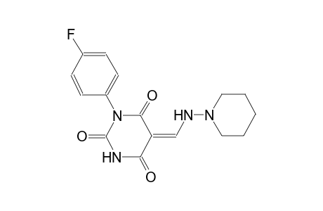 2,4,6(1H,3H,5H)-pyrimidinetrione, 1-(4-fluorophenyl)-5-[(1-piperidinylamino)methylene]-, (5Z)-