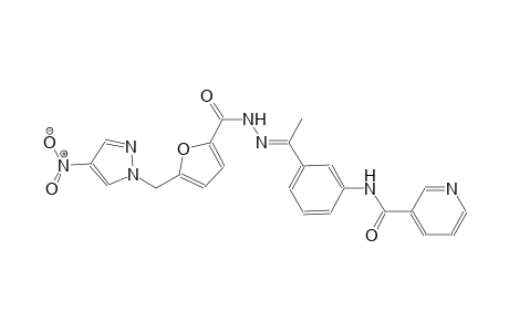 N-[3-((1E)-N-{5-[(4-nitro-1H-pyrazol-1-yl)methyl]-2-furoyl}ethanehydrazonoyl)phenyl]nicotinamide
