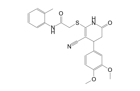 acetamide, 2-[[3-cyano-4-(3,4-dimethoxyphenyl)-1,4,5,6-tetrahydro-6-oxo-2-pyridinyl]thio]-N-(2-methylphenyl)-