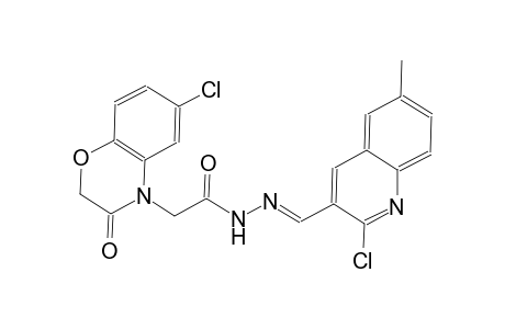 N'-[(E)-(2-chloro-6-methyl-3-quinolinyl)methylidene]-2-(6-chloro-3-oxo-2,3-dihydro-4H-1,4-benzoxazin-4-yl)acetohydrazide