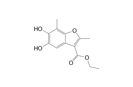 5,6-Dihydroxy-2,7-dimethyl-3-benzofurancarboxylic acid ethyl ester