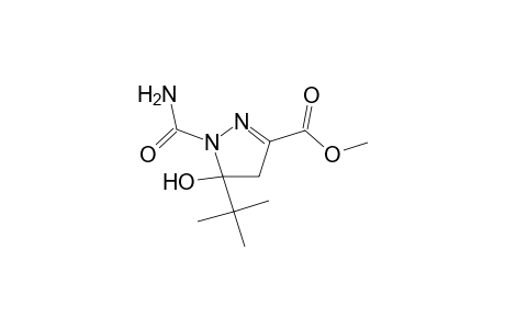 1H-Pyrazole-3-carboxylic acid, 5-tert-butyl-1-carbamoyl-5-hydroxy-4,5-dihydro-, methyl ester