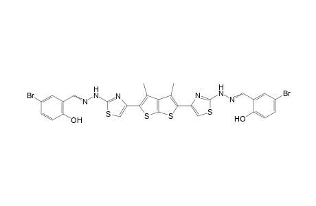 2,2'-((2,2'-(4,4'-(3,4-Dimethylthieno[2,3-b]thiophene-2,5-diyl)bis(thiazole-4,2-diyl))bis(hydrazin-2-yl-1-ylidene))bis(methanylylidene))bis(4-bromophenol)
