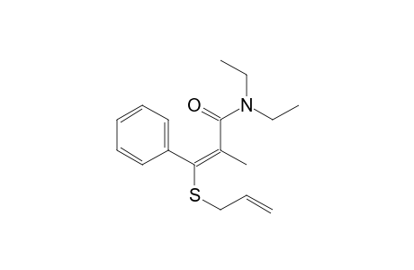 2-Propenamide, N,N-diethyl-2-methyl-3-phenyl-3-(2-propenylthio)-, (E)-
