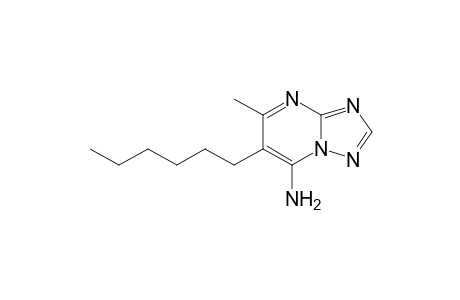 s-Triazolo[1,5-a]pyrimidine, 7-amino-6-hexyl-5-methyl-[1,2,4]-
