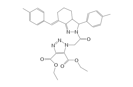 diethyl 1-{2-[(7E)-7-(4-methylbenzylidene)-3-(4-methylphenyl)-3,3a,4,5,6,7-hexahydro-2H-indazol-2-yl]-2-oxoethyl}-1H-1,2,3-triazole-4,5-dicarboxylate